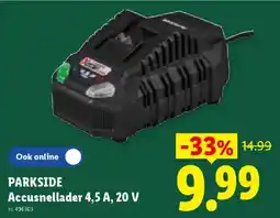 Lidl Parkside Accusnellader 4,5 A, 20 V aanbieding