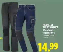 Lidl Parkside performance werkbroek in jeanslook aanbieding