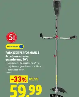 Lidl Parkside performance accubosmaaier en grastrimmer, 40 v aanbieding