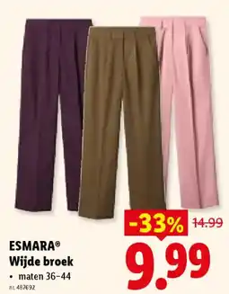 Lidl Esmara wijde broek aanbieding