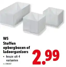 Lidl W5 Stoffen opbergboxen of ladeorganizers aanbieding