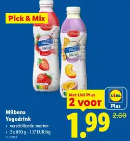 Lidl Milbona Yogodrink aanbieding