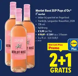 Lidl Merlot Rosé IGP Pays d'Oc aanbieding
