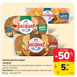 Carrefour Market Jacquet Hamburgerbroodjes aanbieding