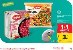 Carrefour Market Iglo Bereide diepvriesgroenten Veggie Love aanbieding