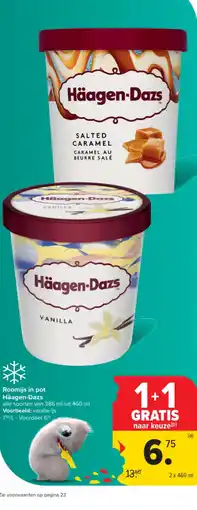 Carrefour Market Häagen-Dazs Roomijs in pot aanbieding