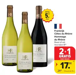 Carrefour Market Côtes du Rhône Hommage du Rhône Rood of wit aanbieding