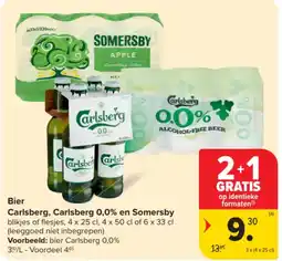 Carrefour Market Carlsberg, Carlsberg 0,0% en Somersby Bier aanbieding