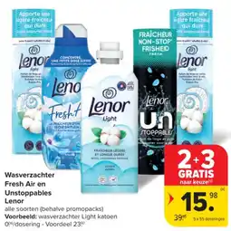 Carrefour Market Lenor Wasverzachter Fresh Air en Unstoppables aanbieding