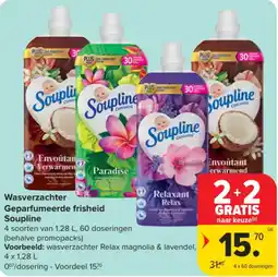 Carrefour Market Soupline Wasverzachter Geparfumeerde frisheid aanbieding