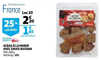 Auchan Acras a la Morue Avec Sauce 220g aanbieding