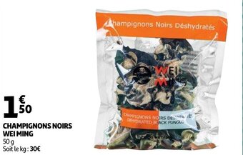 Auchan Champignons Noirs Wei Ming 50g aanbieding