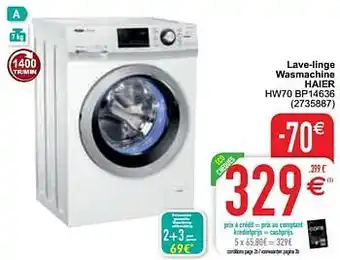 Cora Lave-linge wasmachine haier hw70 bp14636 aanbieding