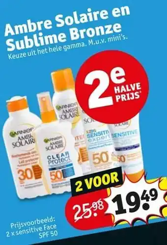 Kruidvat Sensitive face spf 50 aanbieding