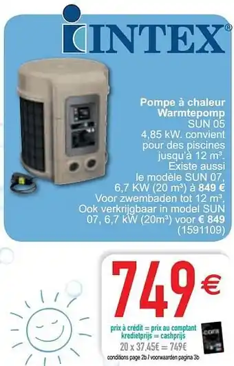 Cora Pompe à chaleur warmtepomp sun 05 aanbieding