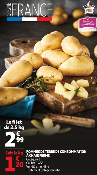 Auchan Pommes De Terre De Consommation A Chair Ferme aanbieding