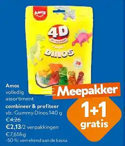 OKay Amos Gummy Dinos 140 g aanbieding