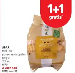 Spar SPAR friet- en puree-aardappelen België 2,5 kg aanbieding
