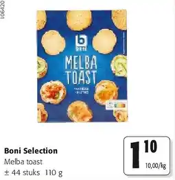 Colruyt Boni Selection Melba toast ± 44 stuks 110 g aanbieding