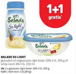 Spar BALADE SO LIGHT gezouten light boter 20% V.G. 250 g aanbieding