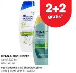 Spar HEAD & SHOULDERS derma x pro shampoo 250 ml aanbieding