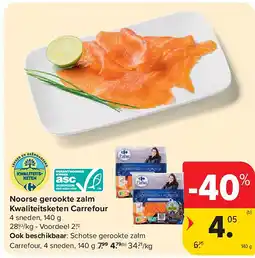 Carrefour Noorse gerookte zalm Kwaliteitsketen Carrefour aanbieding
