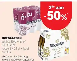 Spar HOEGAARDEN wit 8 x 25 cl + lg aanbieding