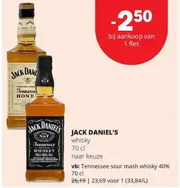 Spar JACK DANIEL’S Tennessee sour mash whisky 40% 70 cl aanbieding