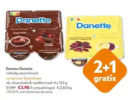 OKay Danone Danette chocolade & vanillesmaak 4 x 125 g aanbieding