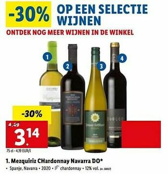 Lidl Mezquiriz chardonnay navarra do aanbieding