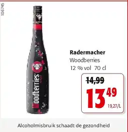 Colruyt Radermacher Woodberries 12 % vol 70 cl aanbieding