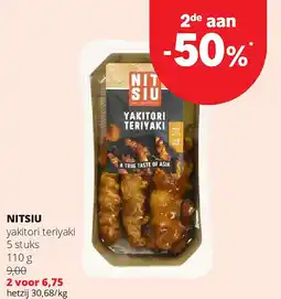 Spar NITSIU yakitori teriyaki 5 stuks 110 g aanbieding