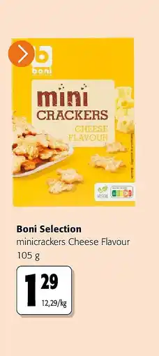 Colruyt Boni Selection minicrackers Cheese Flavour 105 g aanbieding