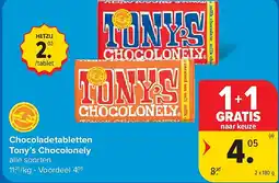 Carrefour Chocoladetabletten Tony’s Chocolonely aanbieding