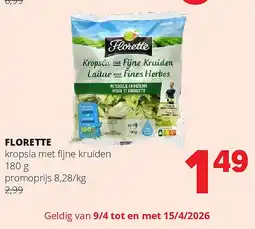 Spar FLORETTE kropsla met fijne kruiden 180 g aanbieding