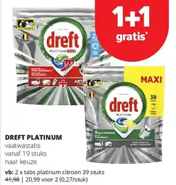 Spar DREFT PLATINUM tabs platinum citroen 39 stuks aanbieding