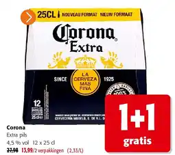 Colruyt Corona Extra pils 4,5 % vol 12 x 25 cl aanbieding