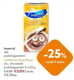 OKay Imperial chocolade puddingpoeder 6 x 50 g aanbieding
