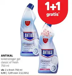 Spar ANTIKAL fresh 750 ml aanbieding