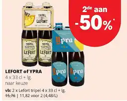 Spar Lefort tripel 4 x 33 cl + lg aanbieding