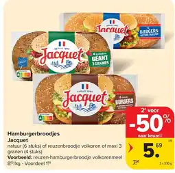 Carrefour Hamburgerbroodjes Jacquet aanbieding