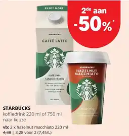 Spar STARBUCKS hazelnut macchiato 220 ml aanbieding