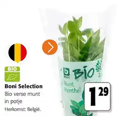 Colruyt Boni Selection Bio verse munt aanbieding