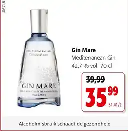 Colruyt Gin Mare Mediterranean Gin 42,7 % vol 70 cl aanbieding