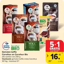 Carrefour Gemalen koffie Carrefour en Carrefour Bio aanbieding