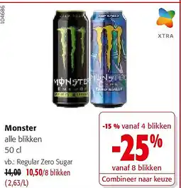 Colruyt Monster Regular Zero Sugar aanbieding