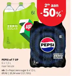 Spar Pepsi zero sugar 6 x 1,5 L aanbieding