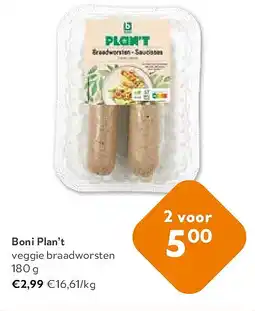 OKay Boni Plan’t veggie braadworsten 180 g aanbieding