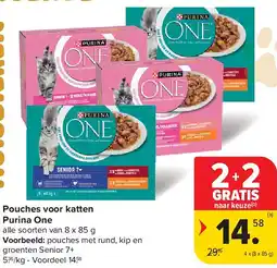 Carrefour Pouches voor katten Purina One aanbieding