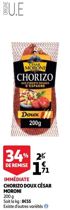 Chorizo Doux Cesar Moroni 200g